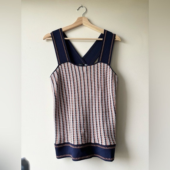 T TAHARI | Square Neck Ottoma Sleeveless Sweater Top | L - Picture 3 of 8